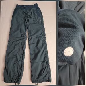 Lululemon Dance Studio Pant Womens Sz 2 High Rise Lined Blue Green
